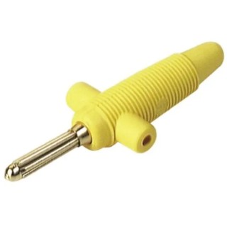 Hirschmann Test & Measurement Yellow Male Banana Plug, 4 mm Connector, Solder Termination, 60V dc, 30A, Nickel 931667103