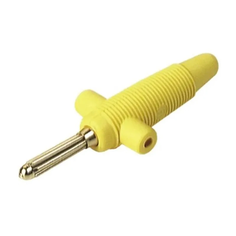 Hirschmann Test & Measurement Yellow Male Banana Plug, 4 mm Connector, Solder Termination, 60V dc, 30A, Nickel 931667103
