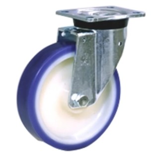 LAG Swivel Castor 450 kg Load Capacity 200 mm Polyurethane Coated On Polyamide 6 Centre 36027