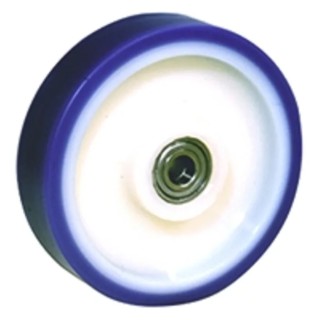 LAG White Blue Polyurethane Trolley Wheel 100mm Diameter 40mm Width 250kg Load Capacity Model 35008