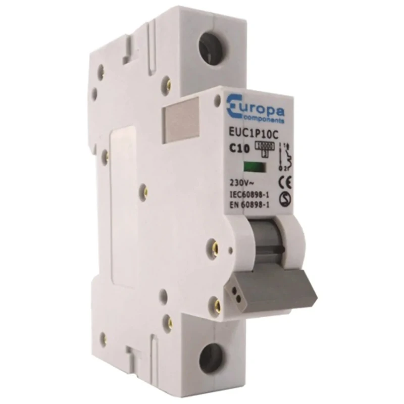 Europa Miniature Circuit Breaker 1-Pole 20A Type C 400V AC 10 kA Breaking Capacity EUC1P