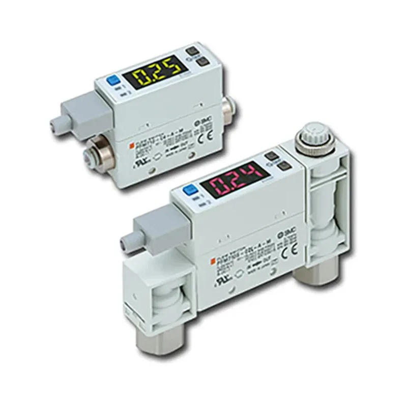 SMC Integrated Display Flow Switch for Air, 2L/min Min, 100L/min Max, 24V DC, Polybutylene Terephthalate PFM711-N02L-A-A