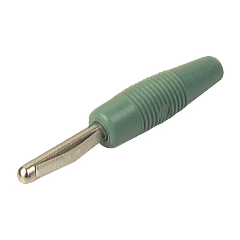 Hirschmann Test & Measurement Green Male Banana Connector 4 mm Plug-In Termination 60V 16A Nickel Plating 930046104