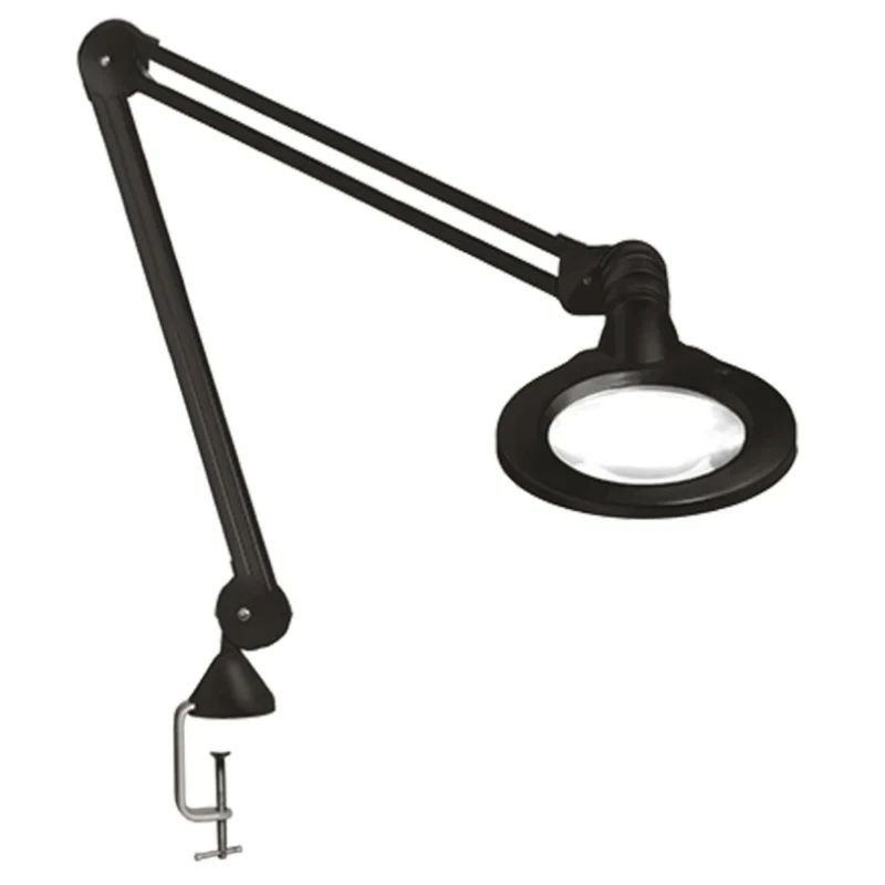 Luxo LED Magnifying Lamp Table Clamp Mount, 5dpt Dioptre, 11W LED, 240V, 1.05m Reach KFL026446