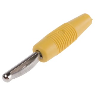 Hirschmann Test & Measurement Yellow Male Banana Plug, 4 mm Connector, Screw Termination, 60V dc, 16A, Nickel 930046103