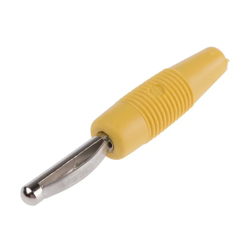 Hirschmann Test & Measurement Yellow Male Banana Plug, 4 mm Connector, Screw Termination, 60V dc, 16A, Nickel 930046103