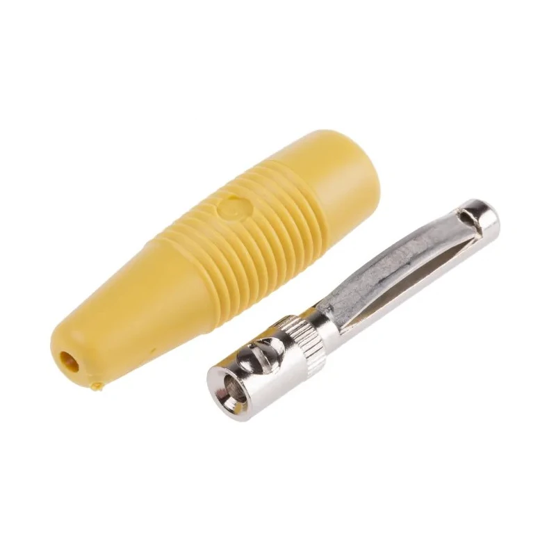 Hirschmann Test & Measurement Yellow Male Banana Plug, 4 mm Connector, Screw Termination, 60V dc, 16A, Nickel 930046103