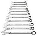 GearWrench 11-Piece Ratchet Spanner Set, Sizes 1/4 to 3/4 in, Steel, Full Polished Chrome Finish 86450