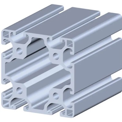 RS PRO Grey Aluminium Strut Profile 80 x 80 mm 8 mm Groove, 3 m Length 850-8509