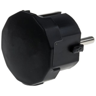 RS PRO 16A 250V Germany Type F Mains Plug Black Cable Mount Screw Termination 849-6119