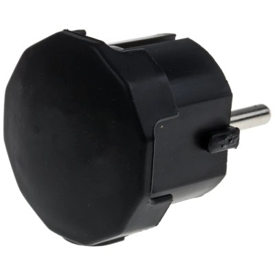 RS PRO 16A 250V Germany Type F Mains Plug Black Cable Mount Screw Termination 849-6119