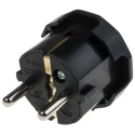 RS PRO 16A 250V Germany Type F Mains Plug Black Cable Mount Screw Termination 849-6119
