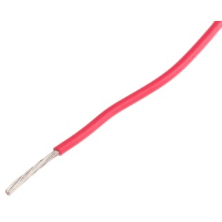 RS PRO Red 0.6 mm² Hook Up Wire, 20 AWG, 19/0.2 mm Core Strands, 100 m Length, Polyvinyl Chloride Jacket, 250V 851-3591
