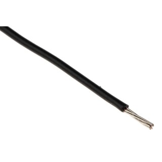 RS PRO Black 0.34 mm² 22 AWG Hook Up Wire 7 x 0.25 mm Strands, 250 m, Polyvinyl Chloride 851-3573