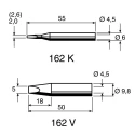 Ersa 2.6 mm Chisel 55 mm Soldering Iron Tip for Use with Tip 260, Multitip C15 162KD/SB