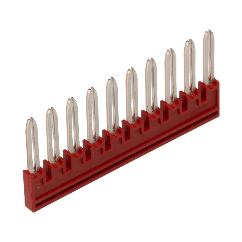 Phoenix Contact Plug-In Bridge 17.5A Current Rating 10 Ways, Copper, Red, FBSR 10-5 Series 3033710