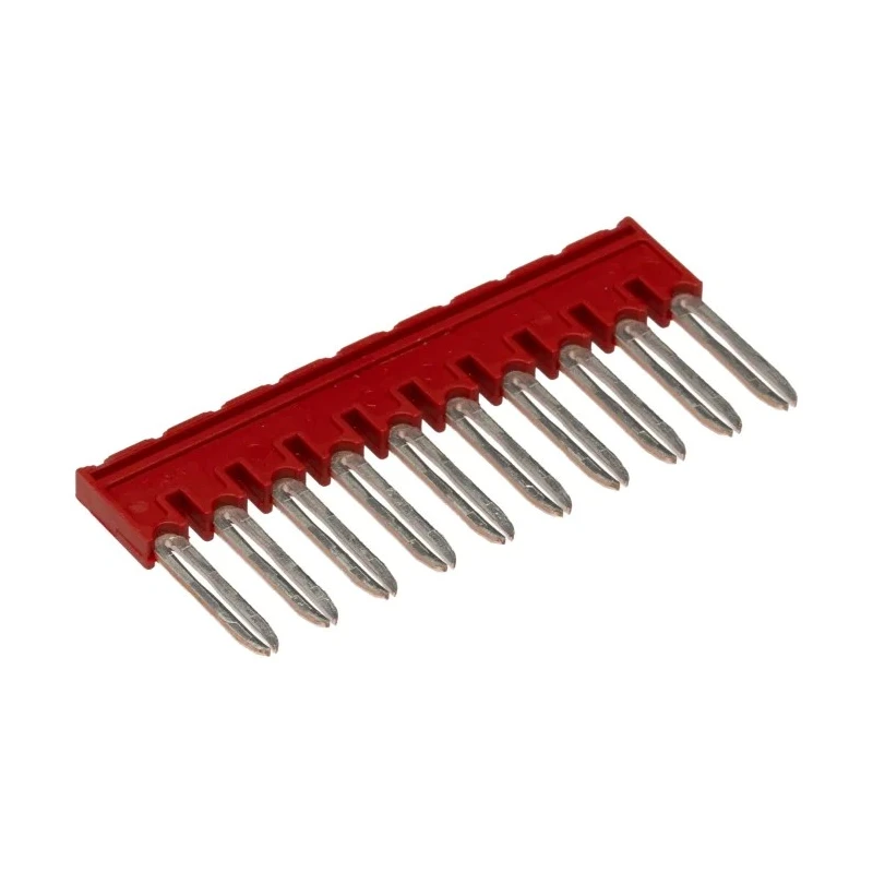 Phoenix Contact Plug-In Bridge 17.5A Current Rating 10 Ways, Copper, Red, FBSR 10-5 Series 3033710