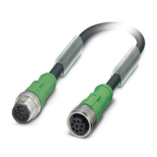 Phoenix Contact Sensor Actuator Cable 3 m Length 8 Way Male to Female Straight Connectors 30V 1522707