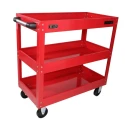 RS PRO 3 Steel Swivel Workshop Tool Trolley with 3 Shelves, Steel Frame, Rubber Wheels, 840mm x 405mm Platform 851-7604
