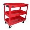 RS PRO 3 Steel Swivel Workshop Tool Trolley with 3 Shelves, Steel Frame, Rubber Wheels, 840mm x 405mm Platform 851-7604