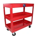 RS PRO 3 Steel Swivel Workshop Tool Trolley with 3 Shelves, Steel Frame, Rubber Wheels, 840mm x 405mm Platform 851-7604