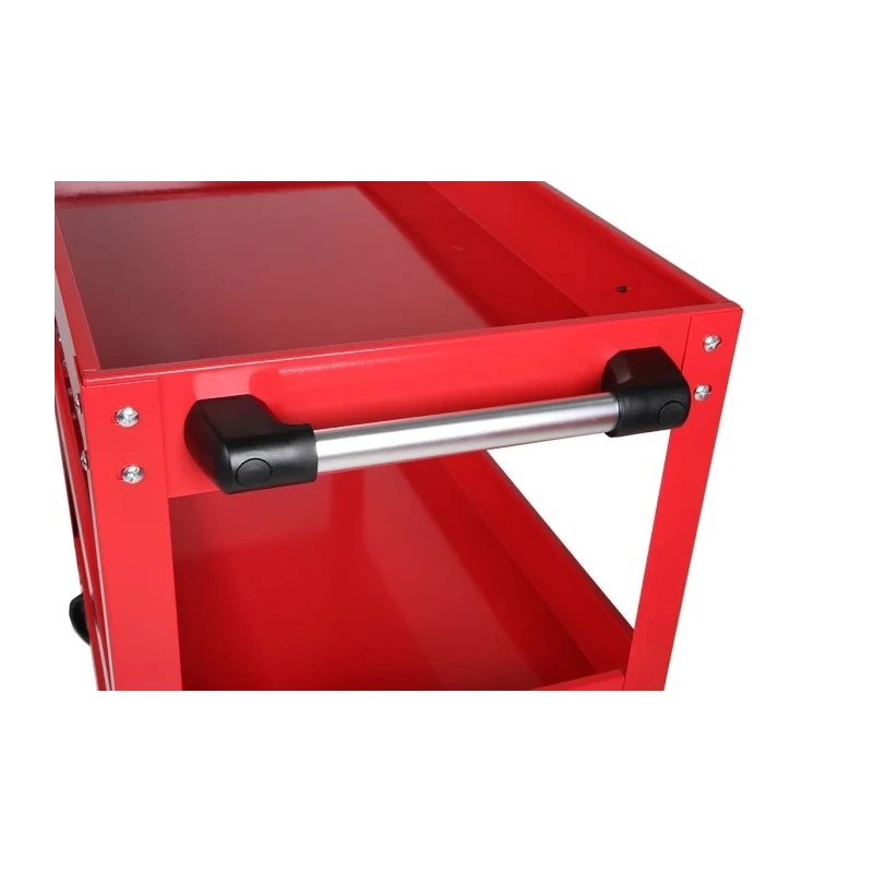 RS PRO 3 Steel Swivel Workshop Tool Trolley with 3 Shelves, Steel Frame, Rubber Wheels, 840mm x 405mm Platform 851-7604