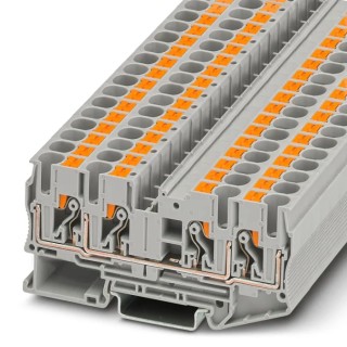 Phoenix Contact Grey 1-Level PT 6-QUATTRO Series Feed Through Terminal Block 0.5mm² to 10mm² Cable CSA Push-in 3212934