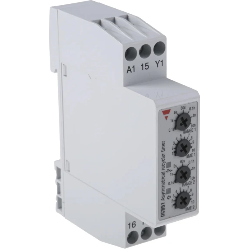 Carlo Gavazzi DCB51 Series DIN Rail Timer Relay, 2-Contact, 12 to 240 V DC/12 V AC, 240 V AC, 0.1 s to 100 h DCB51