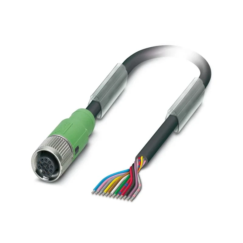 Phoenix Contact Sensor Actuator Cable Female 12 way M12 to Unterminated 12 way, 1.5 m, PVC Jacket, 30V 1554856
