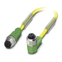 Phoenix Contact Sensor Actuator Cable Female 4 way Plug to Male 4 way M12, 3 m Length, Polyurethane Jacket, Yellow 1696086