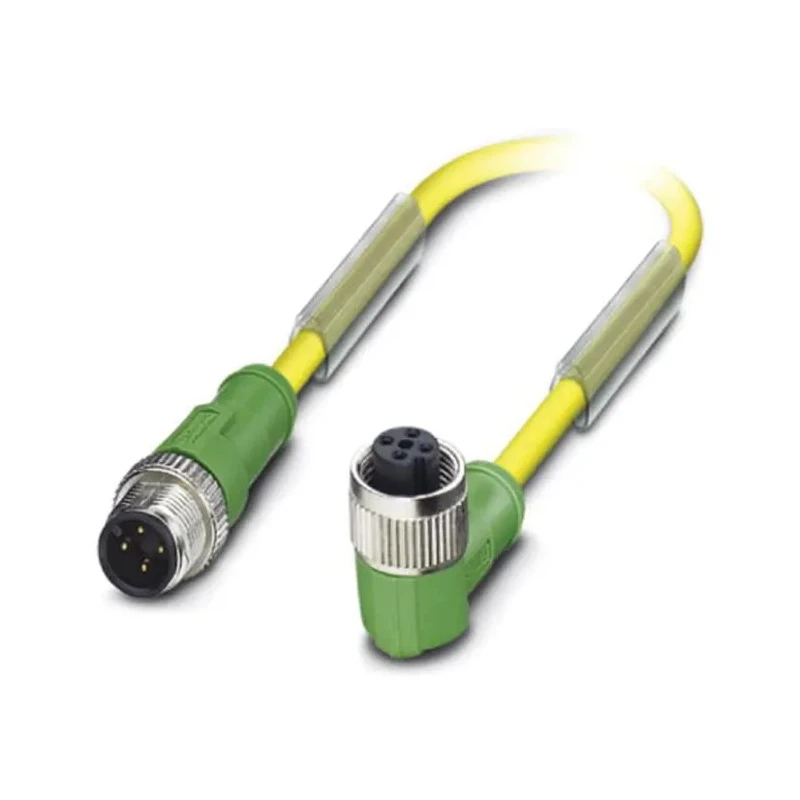Phoenix Contact Sensor Actuator Cable Female 4 way Plug to Male 4 way M12, 3 m Length, Polyurethane Jacket, Yellow 1696086