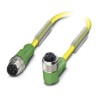 Phoenix Contact Sensor Actuator Cable Female 4 way Plug to Male 4 way M12, 3 m Length, Polyurethane Jacket, Yellow 1696086