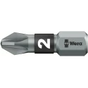 Wera Screwdriver Bit, 6.35 mm Drive Size, PZ2 Tip, Hex Drive, Stainless Steel, Chrome Plated 05056722001