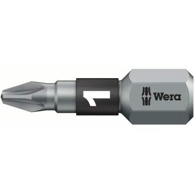 Wera Screwdriver Bit 6.35 mm Hex Drive PZ1 Tip, Chrome Plated Stainless Steel 05056720001