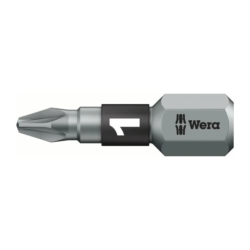 Wera Screwdriver Bit 6.35 mm Hex Drive PZ1 Tip, Chrome Plated Stainless Steel 05056720001