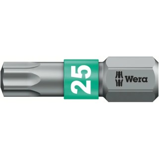 Wera Screwdriver Bit 6.35 mm Hex Drive, T25 Tip, 25 mm Overall Length 05066126001