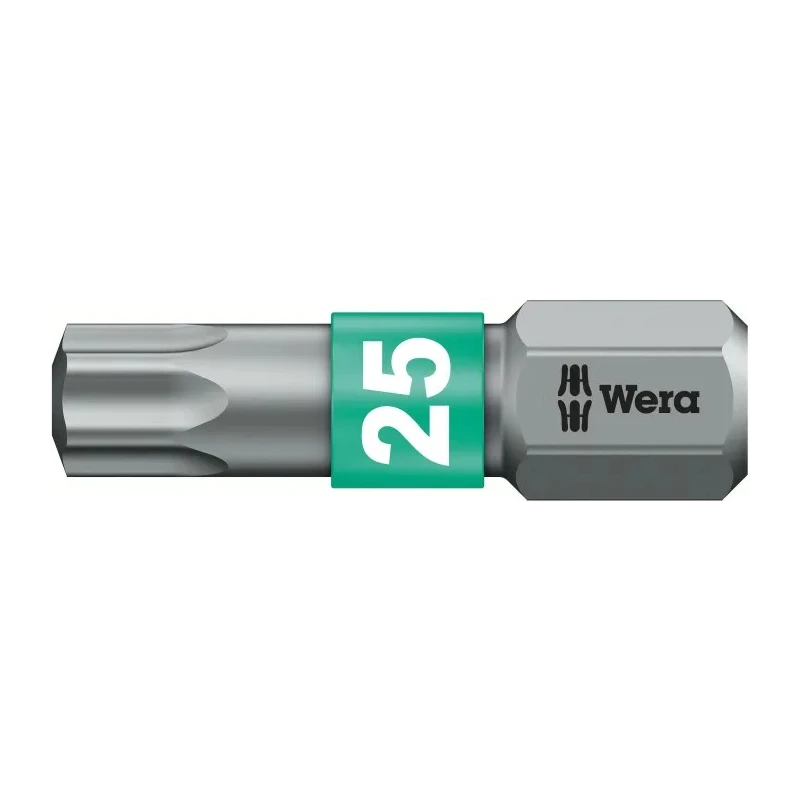 Wera Screwdriver Bit 6.35 mm Hex Drive, T25 Tip, 25 mm Overall Length 05066126001
