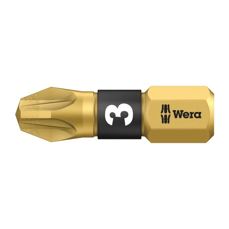 Wera Screwdriver Bit 6.35 mm Hex Drive PZ3 Tip 25mm Overall Length 05078624001