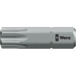 Wera Screwdriver Bit, 6.35 mm Hex Drive, T40 Tip, 25 mm Overall Length, 1-Piece 05066130001