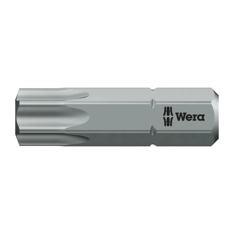 Wera Screwdriver Bit, 6.35 mm Hex Drive, T40 Tip, 25 mm Overall Length, 1-Piece 05066130001