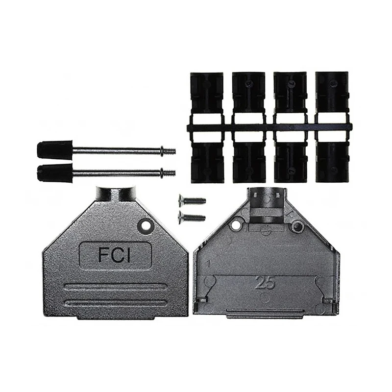 Amphenol Communications Solutions 8655MH Series Die Cast Zinc Straight D-Sub Backshell 25 Way Strain Relief 8655MH2501BLF