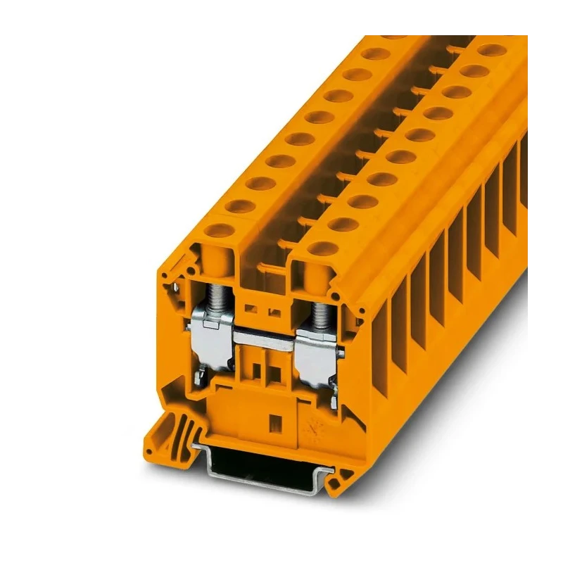 Phoenix Contact UT 16 OG Series Feed Through Terminal Block Orange 1-Level Screw Terminal, 1.5mm² to 25mm², 76A, 1kV 3047468