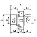 Huco 12.7 mm Flexible Coupler Torque 3.5 Nm ISO 773/774 BS 4235 Pt. 1 BS 46 Pt. 1 205.41.3636