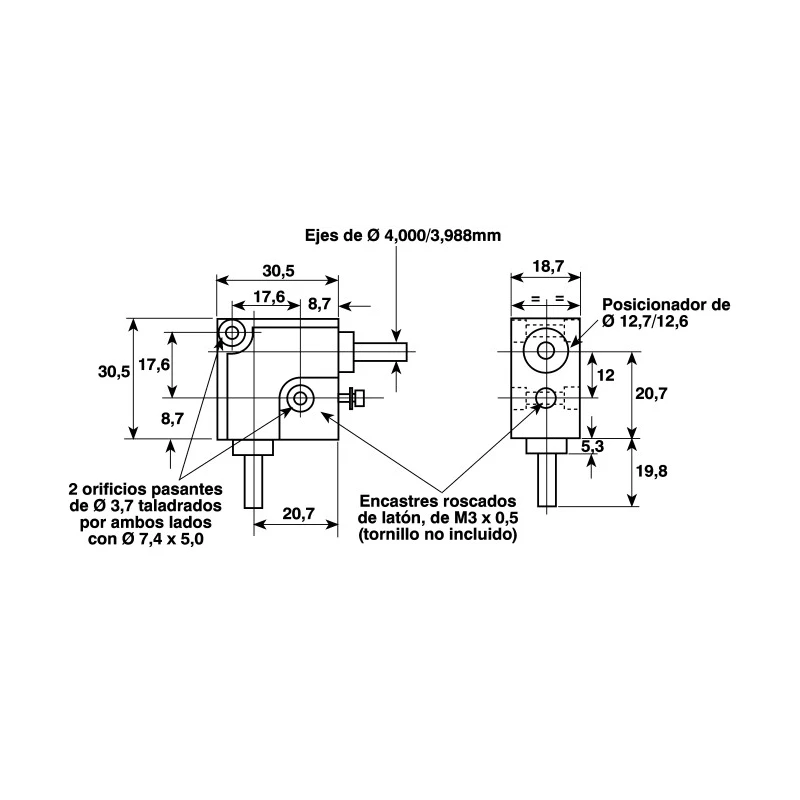 Huco Type L Gearbox 1:1 Gear Ratio, 0.11 Nm Maximum Torque, 1000 rpm Maximum Speed 332.31.3