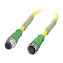 Phoenix Contact Sensor Actuator Cable 4 Contacts M12 Male to M12 Female, 600 mm, Polyurethane Jacket Yellow 1696028