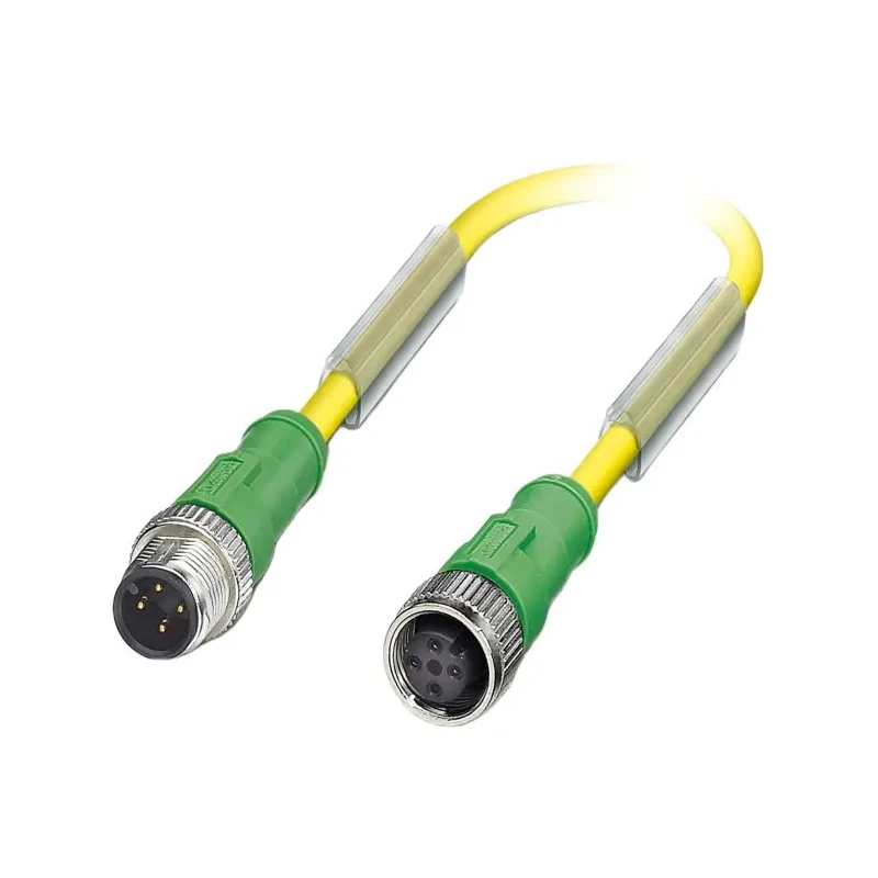 Phoenix Contact Sensor Actuator Cable 4 Contacts M12 Male to M12 Female, 600 mm, Polyurethane Jacket Yellow 1696028
