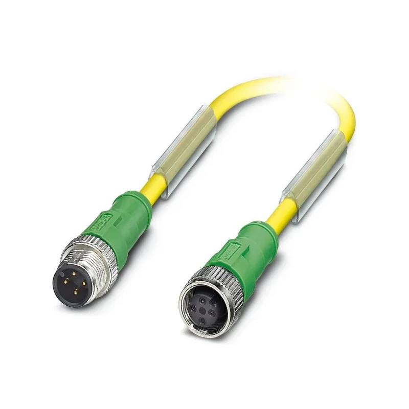 Phoenix Contact Sensor Actuator Cable 4 Contacts M12 Male to M12 Female, 600 mm, Polyurethane Jacket Yellow 1696028