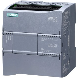 Siemens SIMATIC S7-1200 Series PLC CPU, 6 Inputs, 4 Outputs, Analogue and Digital Inputs, Digital and 6ES7211-1HE40-0XB0