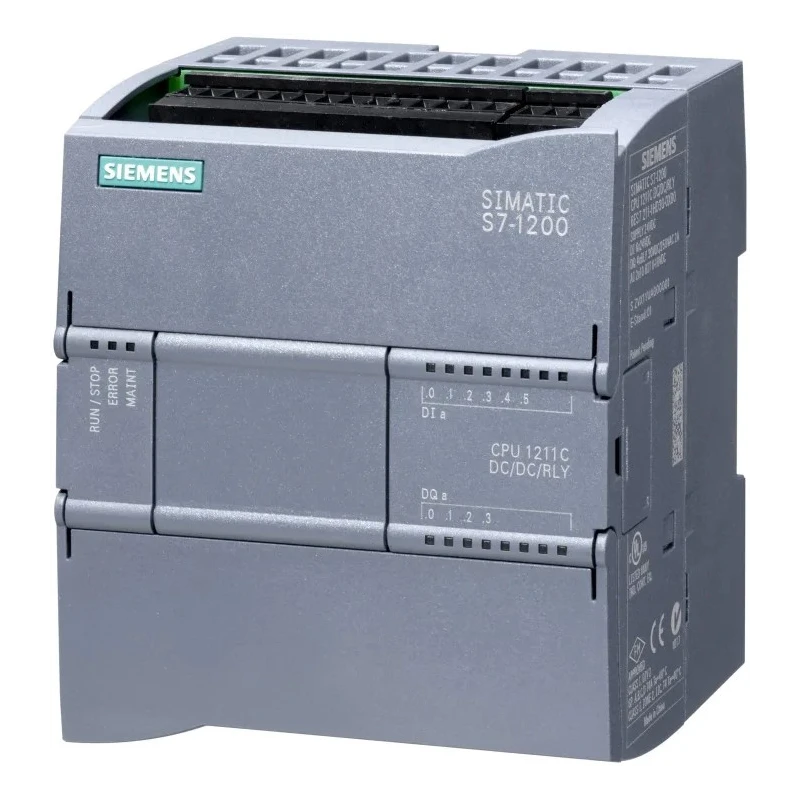 Siemens SIMATIC S7-1200 Series PLC CPU, 6 Inputs, 4 Outputs, Analogue and Digital Inputs, Digital and 6ES7211-1HE40-0XB0