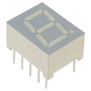 Kingbright 1 Digit 7 Segment LED Display Anode Red 46mcd Right Side 10 mm SA39-12SURKWA